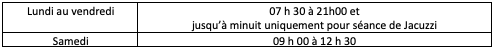 Horaire mdbeb
